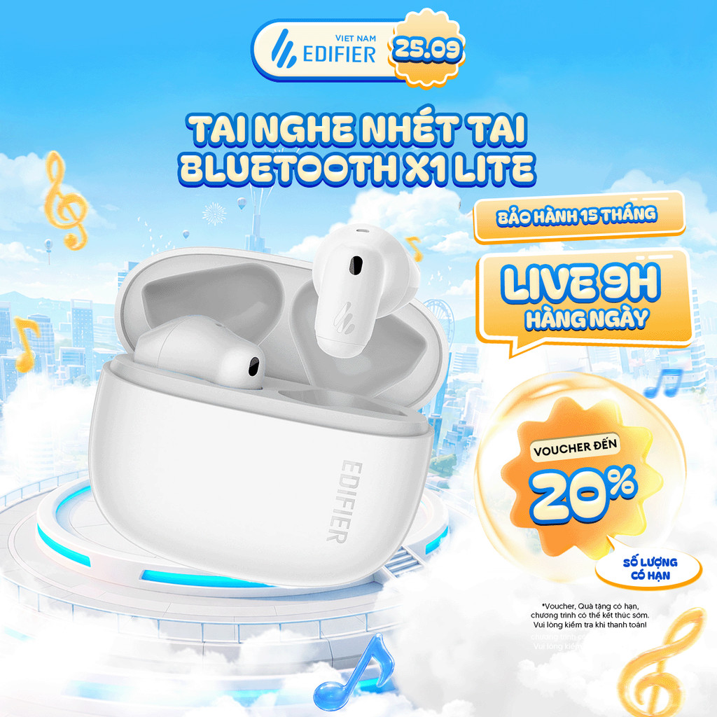 Tai Nghe Bluetooth Nhét Tai EDIFIER X1 LITE/T10 | Thời Gian Sử Dụng Đến 28H | Độ Trễ Thấp 60ms | Bảo Hành 15 Tháng