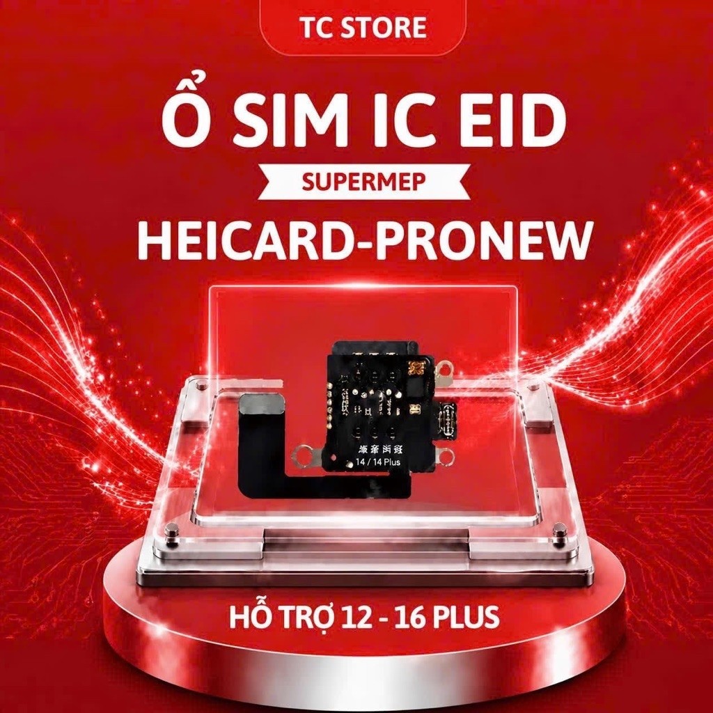 Ổ SIM EID tích hợp IC SuperMEP HEICARD/PRONEW – Dành cho 12 đến 16 Plus lock, không cần dùng SIM ghép ngoài