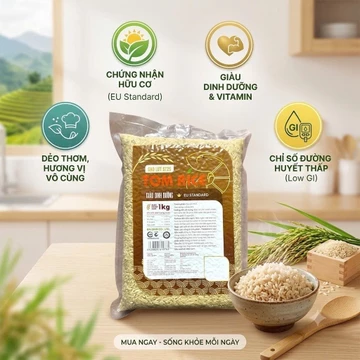 GẠO LỨT ST25 Tomrice hữu cơ chính hãng AN ĐÌNH/Gạo lứt ăn kiêng tiểu đường/Gạo sạch