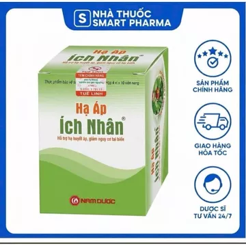 THỰC PHẨM BẢO VỆ SỨC KHỎE HẠ ÁP ÍCH NHÂN (HỘP 4 VỈ x 10 VIÊN NANG)