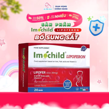 Sắt bầu IMOCHILD LIPOFERON Bổ Sung Sắt Hữu Cơ Liposome Không Táo Bón Không Tanh Vị Chanh Cho Bà Bầu Và Người Thiếu Sắt