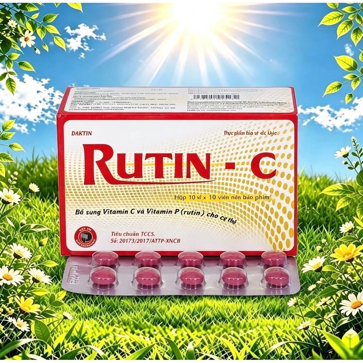 Viên uống Rutin C vinaphar 1 ,Hộp 100viên - tăng sức bền thành mạch, giảm nguy cơ xơ vữa động mạch.
