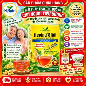 ( TẶNG KÈM 1 CHÉN SỨ + 1 LỌ YẾN TIỂU ĐƯỜNG ) ĐƯỜNG ĂN KIÊNG ,TIỂU ĐƯỜNG , BÉO PHÌ HỢP 50 GÓI HEVINA SLIM 100G .