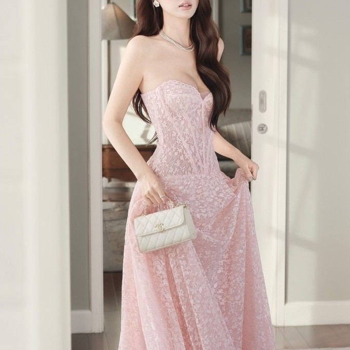 Đầm maxi cúp ren corset xoè công chúa sang trọng