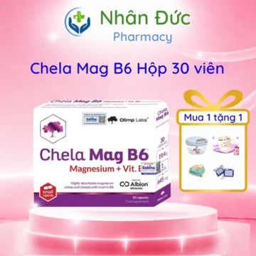 Chela Mag B6 - Bổ Sung Magie Bisglycinate & Vitamin B6, Hỗ Trợ Giảm Tê Bì, Đau Mỏi Cơ, Giúp Ngủ Ngon