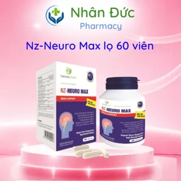 Viên bổ não NZ Neuro Max Eveday Health giúp hoạt huyết dưỡng não, tăng cường tuần hoàn và lưu thông máu não - 60v