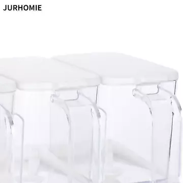 Bộ hộp đựng gia vị JURHOMIE, Bộ hộp đựng gia vị bằng nhựa 3 lưới, tiện lợi Bao gồm thìa 400ml mỗi hộp đựng Hộp đựng gia vị Hộp đựng thực phẩm