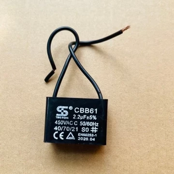 Tụ quạt 2.2uf, điện áp 450V loại tốt thay thế cho tụ quạt trần, quạt cây, quạt bàn