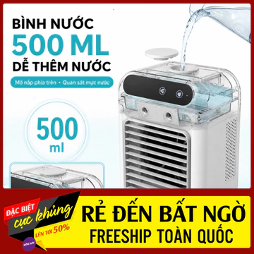 lB ĐẶT NHANH 📩 Quạt Điều Hòa Mini Phun Sương 2 Vòi, Máy Lạnh Hơi Nước Để Bàn Có Quai Xách, Mini Air Cooler Tiết Kiệm Đi