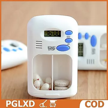 Aad 2 Hộp Thuốc Hộp lưu trữ thuốc hộp điện tử Nhắc nhở thời gian hộp thuốc báo động hẹn giờ thuốc tổ chức Hộp đựng thuốc