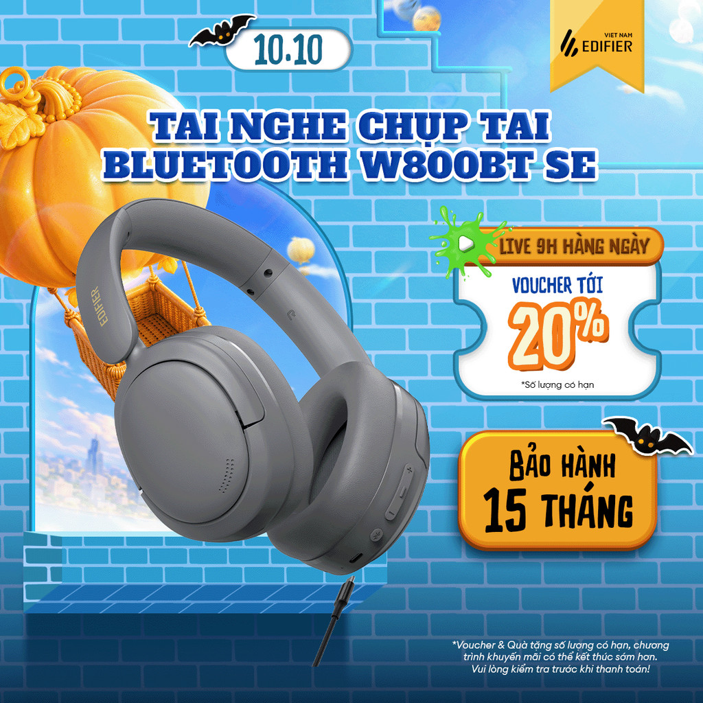 Tai Nghe Chụp Tai Bluetooth Không Dây EDIFIER W800BT SE - Chơi Nhạc Đến 45H - Mic Khử Ồn Môi Trường - 15 Tháng Bảo Hành | BigBuy360 - bigbuy360.vn