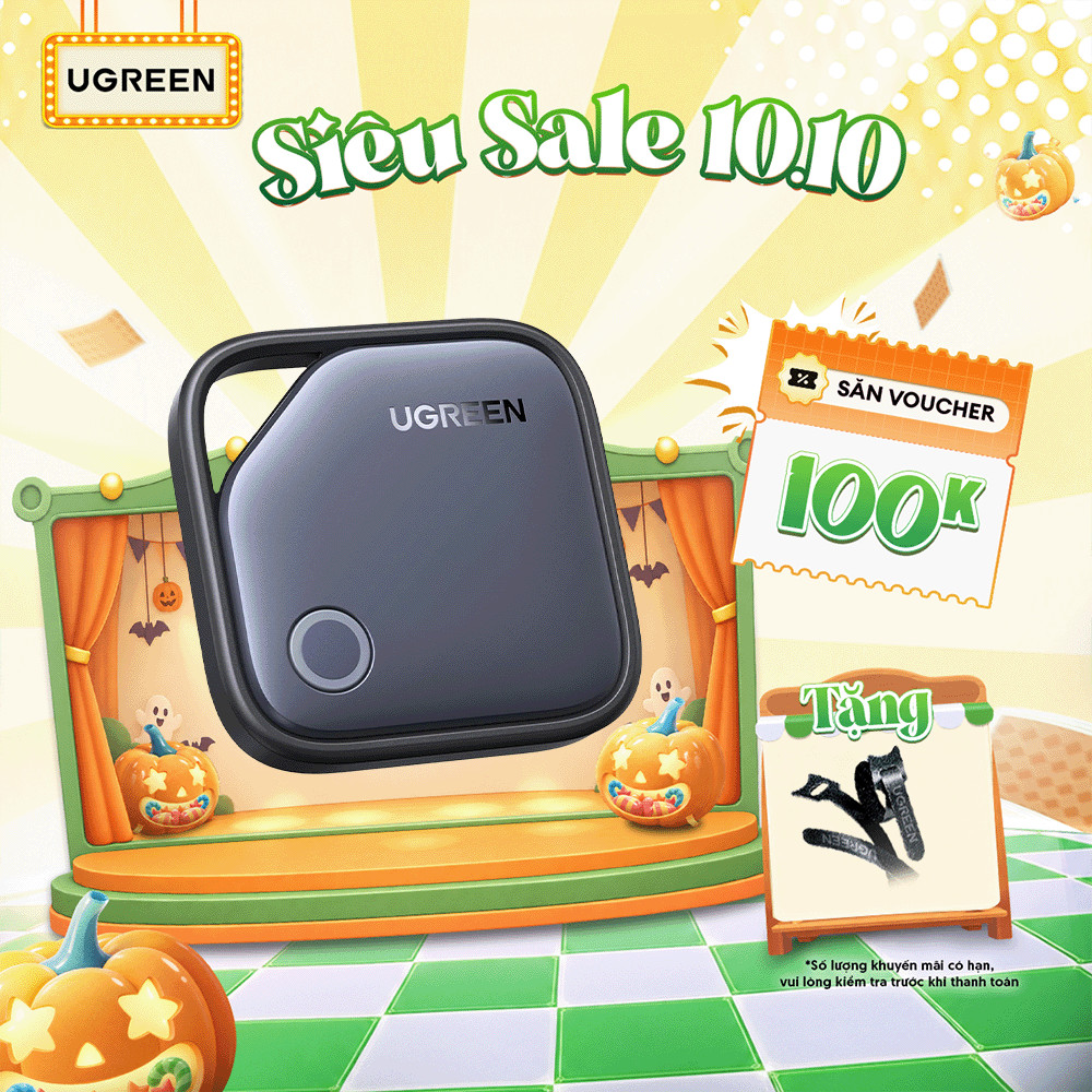 Thiết bị định vị Ugreen Finder|Tích hợp còi báo động|Pin sử dụng lên đến 24 tháng|BH18 tháng 1 đổi 1 45297 55769P 95900S