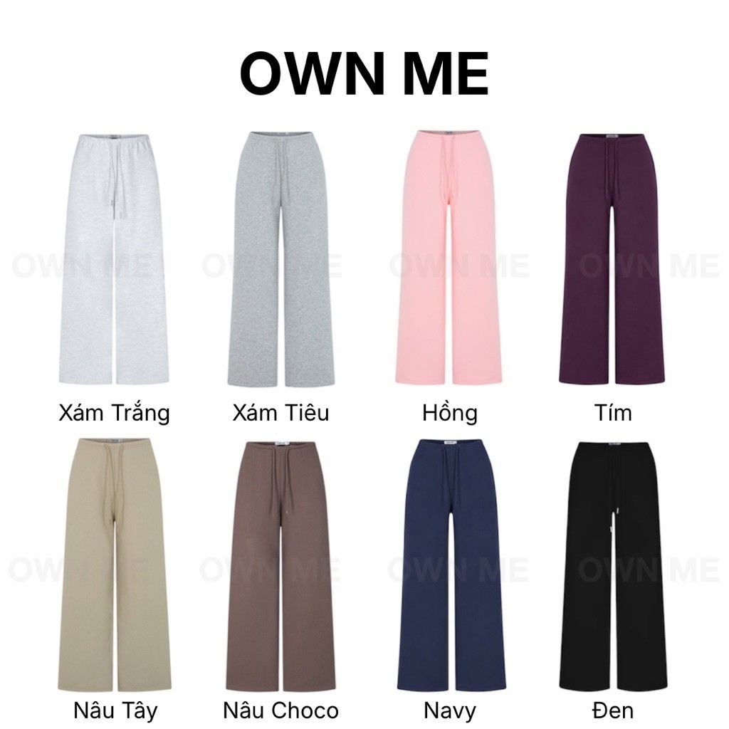 Quần Dài Nữ Nỉ Chân Cua Cạp Thun Nhỏ Ống Suông Không Co Rút - OWN ME