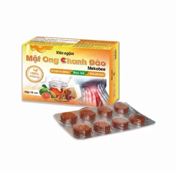 Viên Ngậm Thảo Dược Mekobee (Hộp 16 Viên) - Giảm Ho, Dịu Họng, Đau Rát Họng La Hán Quả / Chanh Gừng / Mật Ong Chanh Đào