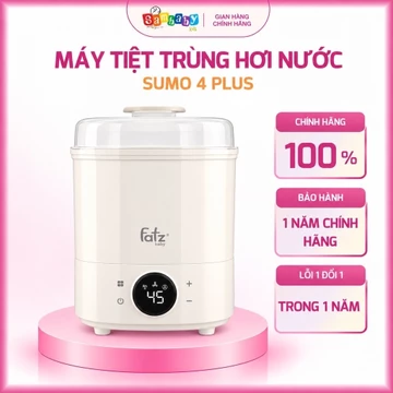 Máy Tiệt Trùng Hơi Nước Sấy Khô Điện Tử Fatz Baby Sumo 4 Plus FB4922BK – Tiệt Trùng Bình Sữa, Sấy Khô, Bảo Quản 8H