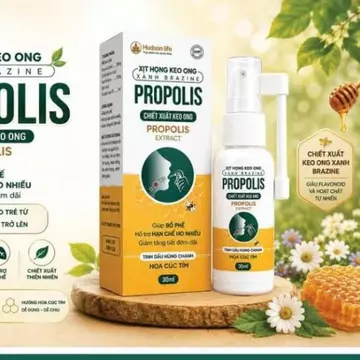 [Hàng công ty] XỊT HỌNG KEO ONG XANH BRAZINE PROPOLIS - Chiết xuất keo ong, tinh dầu húng chanh, giúp bổ phế (Lọ 30ml)