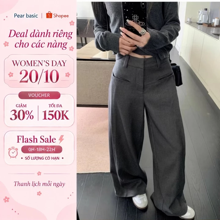 Quần Tây Nữ Dáng Dài Chất Ruby Cao Cấp, Quần Dài Nữ Ống Rộng Lưng Cao Tôn Dáng Cho Nữ Q204