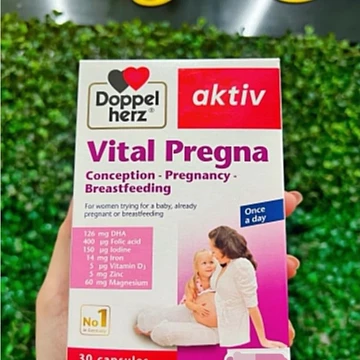 Doppelherz Vital Pregna (Hộp 30 viên) Viên uống vitamin bầu ,bổ sung vitamin và khoáng chất cho bà bầu