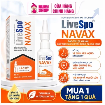 LiveSpo NAVAX Chuyên Dụng Xịt Mũi 20ml Bào Tử Lợi Khuẩn Hỗ Trợ Làm Sạch Khoang Mũi Chính Hãng