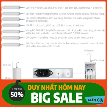 Hàng New - Máy lọc nước Kangaroo RO Hydrogen KG100EO 7 lõi lọc tạo nước kiềm tươi giàu khoáng chất tốt cho sức khỏe gia