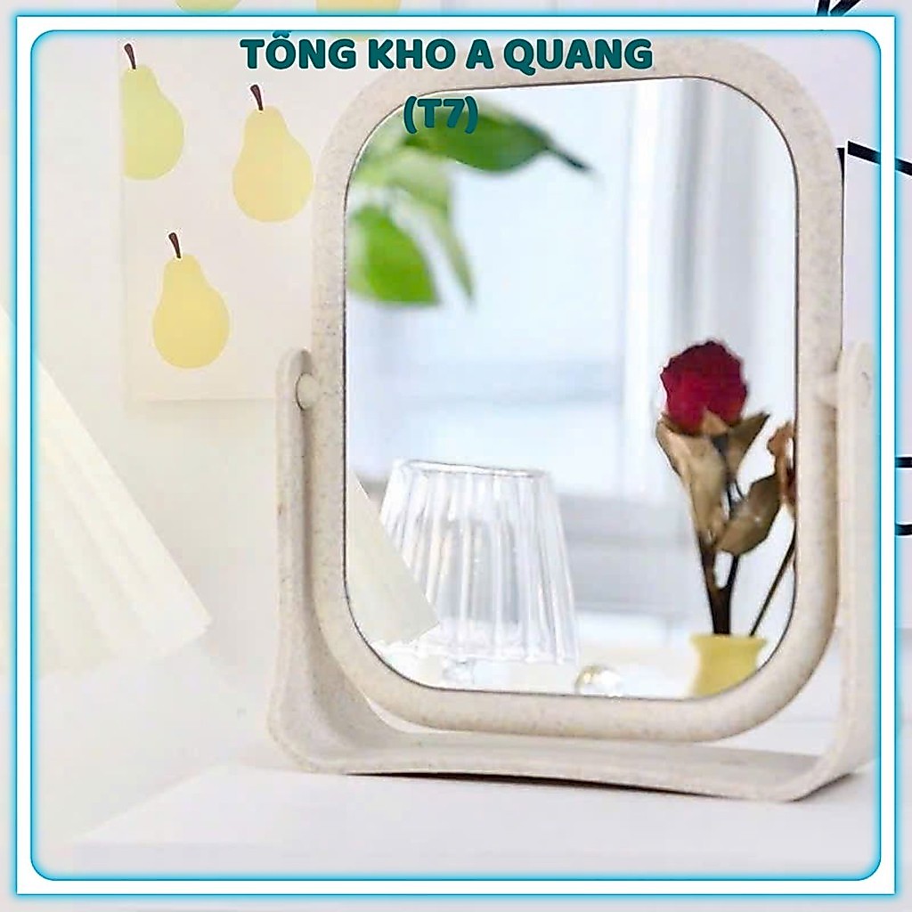 Gương xoay 360 độ để bàn với hai mặt gương tiện lợi, kiểu dáng thanh lịch, phù hợp trang trí phòng ngủ, bàn trang điểm,