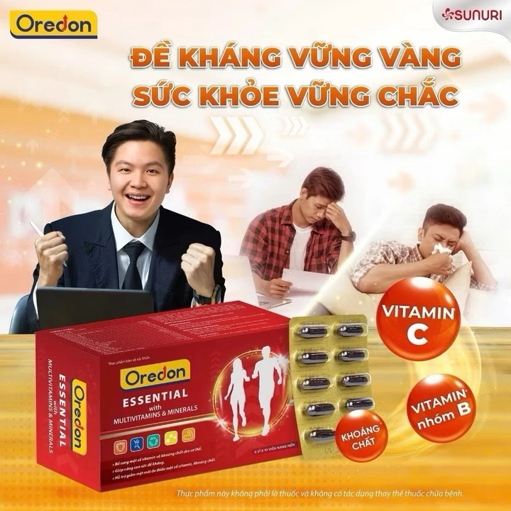 Viên uống tăng lực OREDON ESSENTIAL - dùng được cho người cao huyết áp (hộp 60 viên)