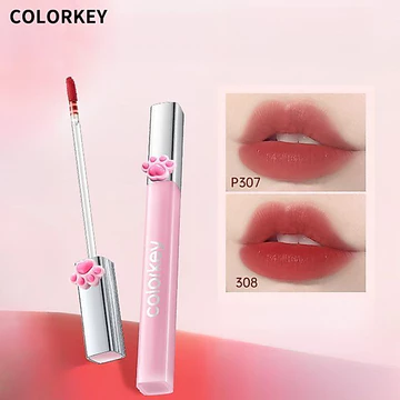 COLORKEY Son bóng phiên bản giới hạn thiết kế hình bàn chân mèo dễ thương, không dễ bị chuyển sang cốc, có hiệu ứng làm sáng
