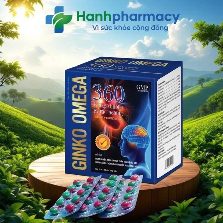 Ginkgo Omega 3 Bổ Sung Dưỡng Chất Cho Não, hoạt huyết dưỡng não hộp vuông 100 viên