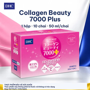 Nước Uống Collagen DHC Beauty 7000 Plus (New) Hộp 10 Chai x 50ml Collagen Peptide