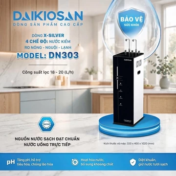 Máy Lọc Nước Nóng Nguội Lạnh Daikiosan DN303 X-SILVER - 10 Cấp Lọc RO Tạo Nước Kiềm pH 8-9.5 - BH 2 Năm