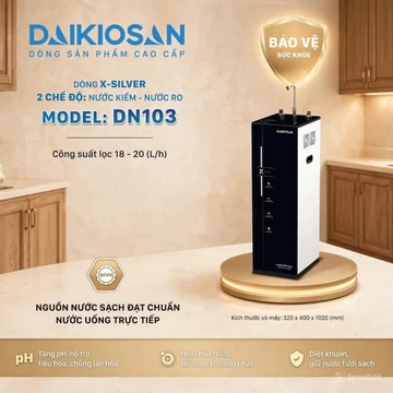 Máy Lọc Nước RO Daikiosan DN103 X-SILVER - 11 Cấp Lọc - Màng RO CSM - AI Giám Sát 24/7 - Nước Kiềm Alkaline