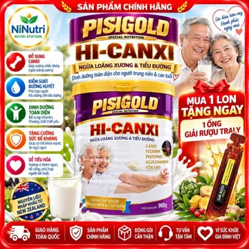 ( KÈM THÊM 1 LỌ YẾN 70ML ) CANXI PISIGOLD SỮA NGƯỜI CAO TUỔI TỐT CHO TIM MẠCH, NGỪA LOÃNG XƯƠNG ,TIỂU ĐƯỜNG.