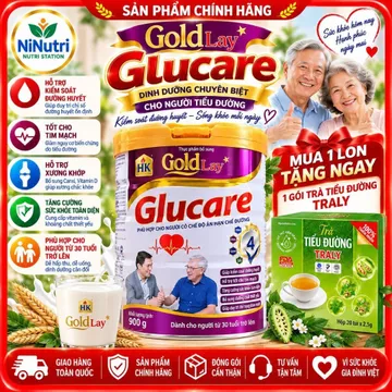 ( KÈM 1 LÓC SỮA ÍT ĐƯỜNG )SỮA TIỂU ĐƯỜNG GLUCARE LON 900G - CHO NGƯỜI ĐÁI THÁO ĐƯỜNG , TIỀN TIỂU ĐƯỜNG