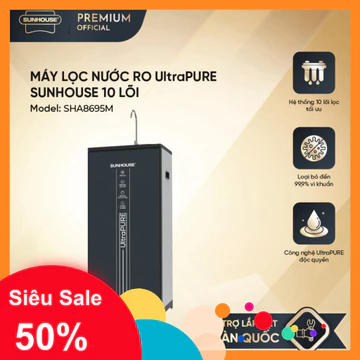 ✔️lB ĐẶT ĐƠN ✔️ [LẮP ĐẶT TOÀN QUỐC] Máy lọc nước RO UltraPURE Sunhouse 10 lõi SHA8695M Màng lọc RO lọc sạch tinh khiết