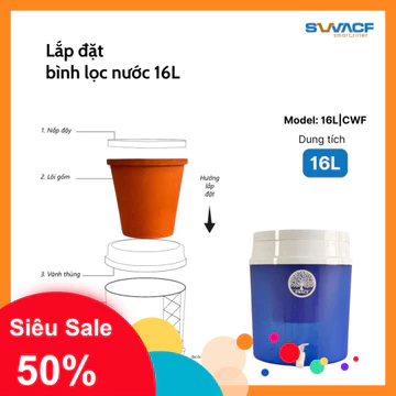 ✔️ Bình lọc nước tự động SWACF 16L CWFLT Nano bạc Sạch khuẩn, Giữ khoáng, Uống trực tiếp Kèm bộ cấp nước ✔️