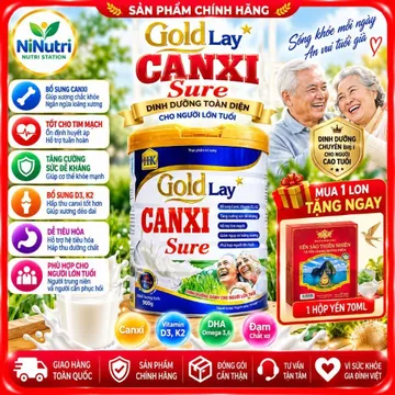 SỮA GOLDLAY CHO NGƯỜI CAO TUỔI LON 900G - GIÀU CANXI , HỖ TRỢ XƯƠNG KHỚP VÀ TIỂU ĐƯỜNG