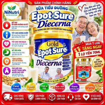 SỮA TIỂU ĐƯỜNG DIECERNA EPOT SURE LON 900G - CHO NGƯỜI ĐÁI THÁO ĐƯỜNG , TIỀN TIỂU ĐƯỜNG