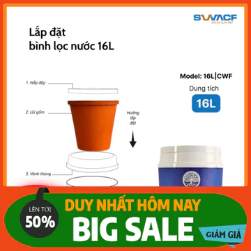 NHẮN SHOP ĐẶT NHANH ✔️ Bình lọc nước tự động SWACF 16L CWFLT Nano bạc Sạch khuẩn, Giữ khoáng, Uống trực tiếp Kèm bộ cấ