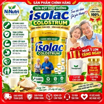 SỮA CANXI ISOLAC CHO NGƯỜI CAO TUỔI LON 900G - NGỪA LOÃNG XƯƠNG , KHỚP CHẮC KHỎE.
