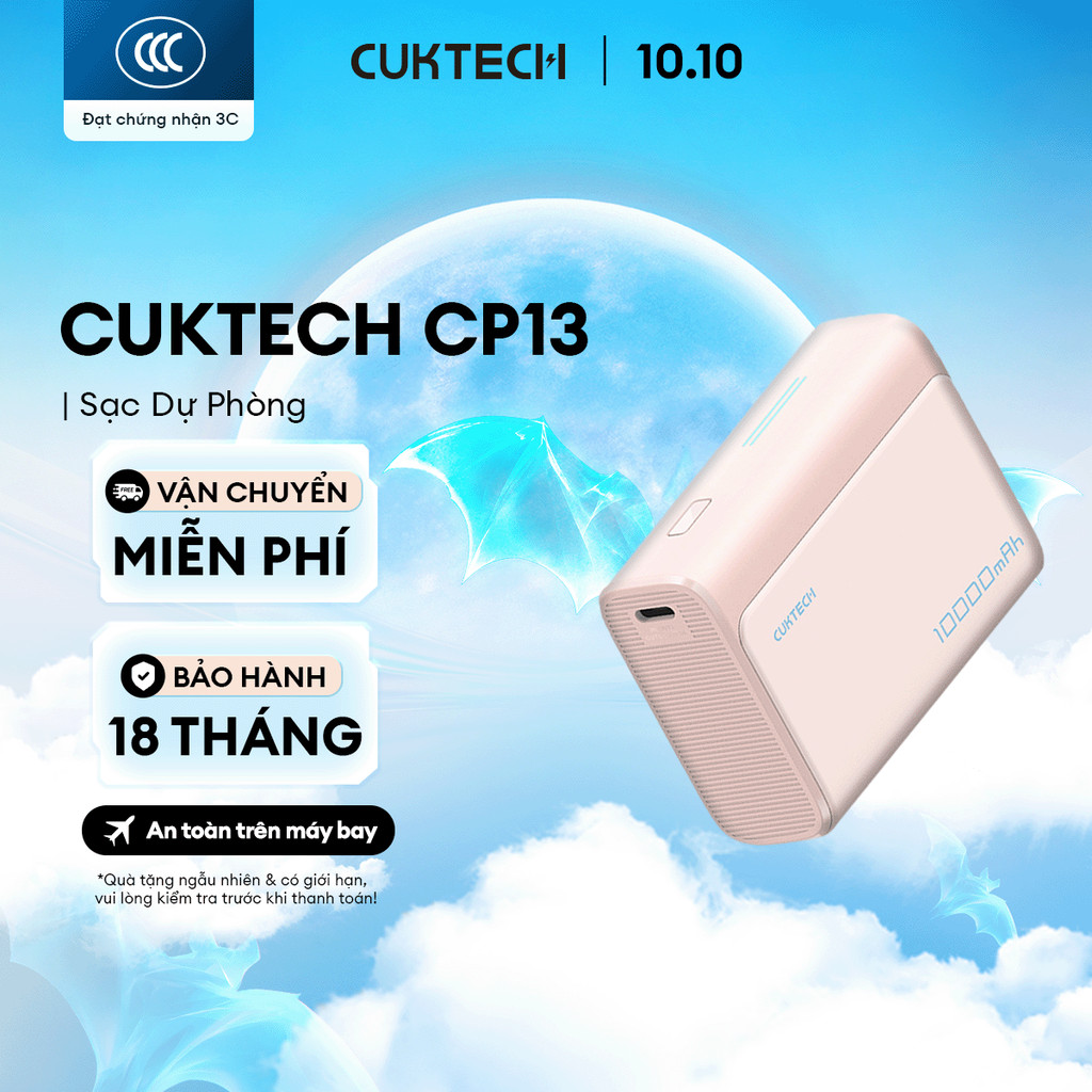 Sạc CUKTECH CP13/CP133L Kèm Cáp | Sạc Nhanh 30W Max | Dung Lượng 10.000mAh | Bảo Hành 18 Tháng LPB100 PB100S
