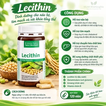 Viên uống mầm đậu nành Lecithin Sanct Bernhard - Lọ 120Viên