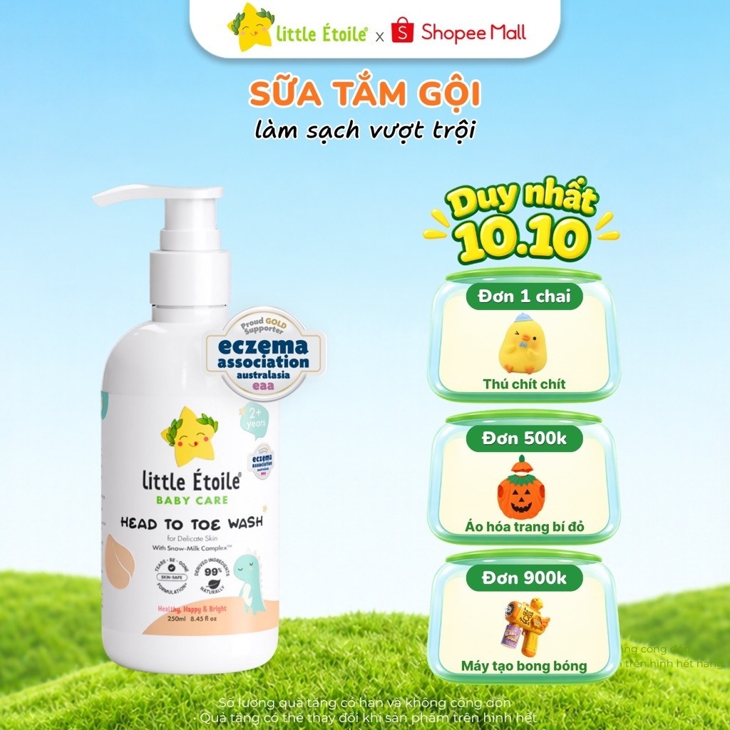 Sữa tắm gội làm sạch vượt trội Little Étoile Baby Care Úc cho bé từ 2 tuổi 250ml