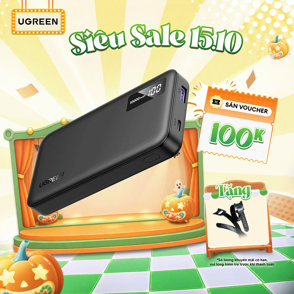 Pin sạc dự phòng 10000mAh/20000mAh Ugreen | Sạc nhanh 2 chiều 20W/30W | BH 18 tháng 1 đổi 1 | 25683 95424B 55989B