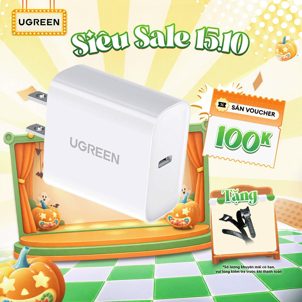 Củ sạc Nhanh UGREEN 20W CD137 QC4.0 QC3.0| USB Type C| Sạc Nhanh PD |Bảo hành 18 tháng 1 đổi 1|60449 70226 70293