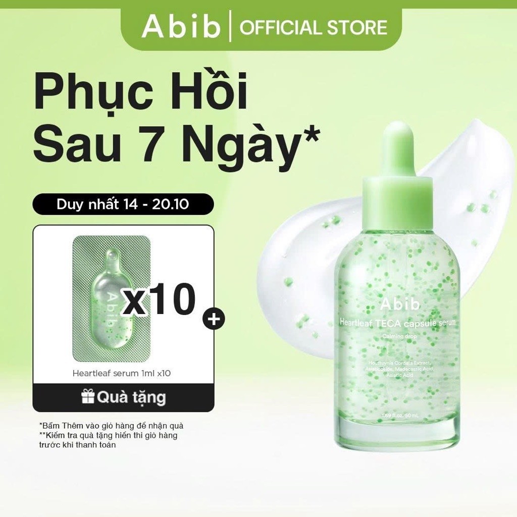 Tinh chất viên nang diếp cá làm dịu da Abib Heartleaf TECA capsule serum Calming drop 50ml