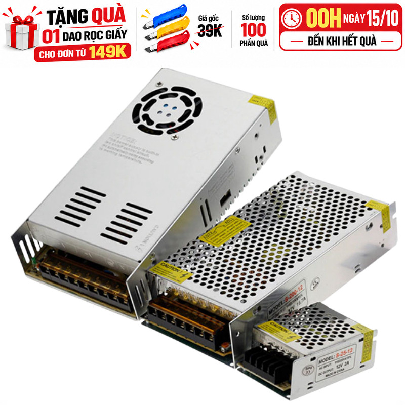 Nguồn xung tổ ong 5V/12V/24V (2A - 60A), Nguồn chuyển đổi 220V ra điện áp DC