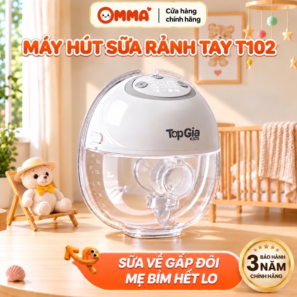 [🔥 ƯU ĐÃI ĐỘC QUYỀN 🔥] Máy hút sữa không dây Topgiakids T102 kích sữa hiệu quả,hút êm hút kiệt 4 chức năng 9 cấp độ hút