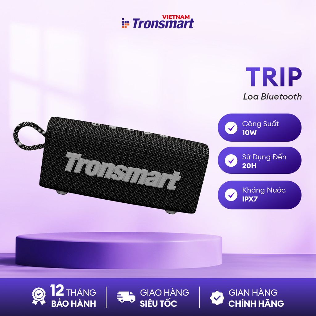Loa Bluetooth TRONSMART TRIP/TRIP 2 | Công Suất 10W | Chơi Nhạc Đến 20H | Chống Nước IPX7 | Bảo Hành 12 Tháng