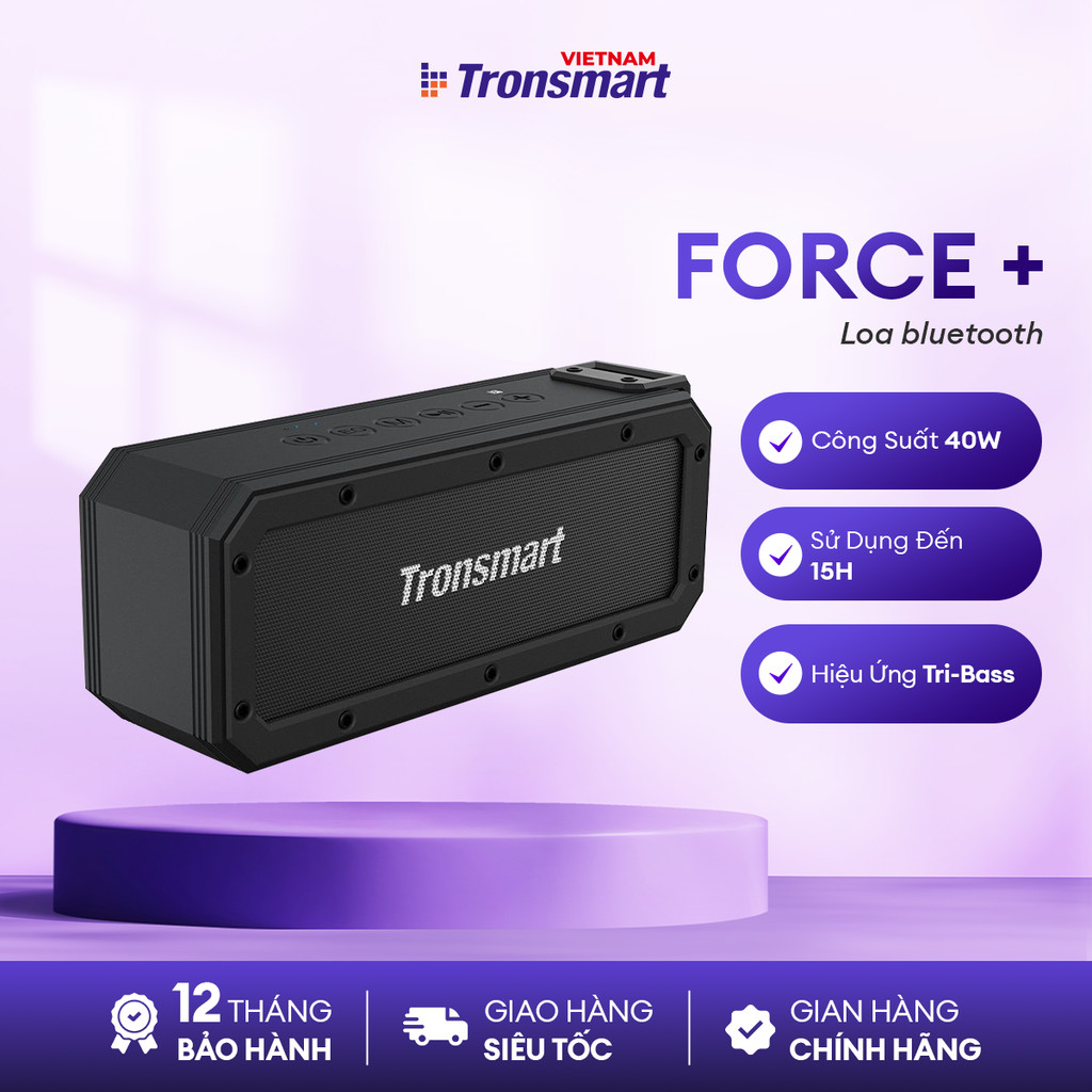 Loa Bluetooth Tronsmart Element Force+ Công suất 40W | 15H chơi nhạc | 3 chế độ Bass | Bảo hành 12 tháng