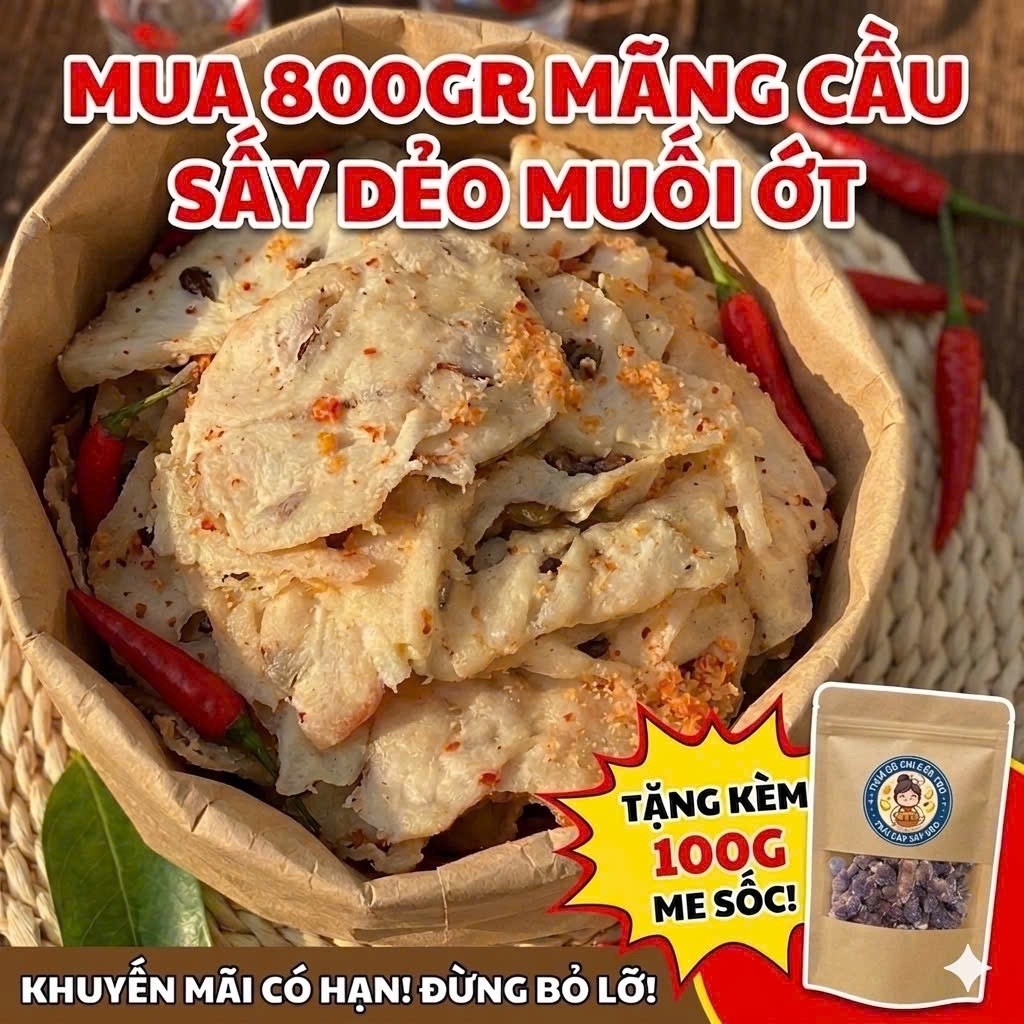 Mãng cầu sấy dẻo muối ớt 200gr - 400gr - Đặc sản Miền Tây Nam Bộ